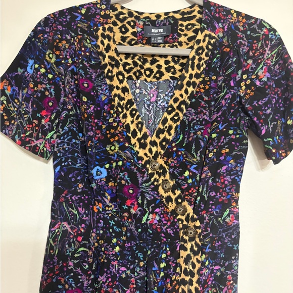 Anthropologie Multicolor Midi Dress with Leopard Accents - Picture 5 of 10